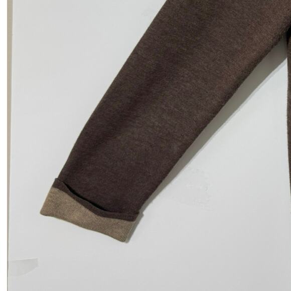 Chico's Women’s Size 2= L 12/14 Classic Open Front Cardigan Chocolate And  Mocha - Picture 5 of 10